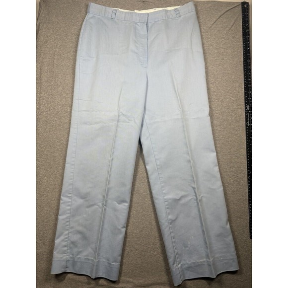 Wrangler Pants Men 32 Blue Dress Slacks VTG‎ Made In USA 34x27 Trousers - Picture 1 of 12